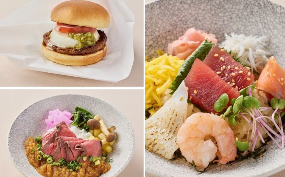 人気の朝食メニュー「肉丼」「海丼」「バーガー／サンド」