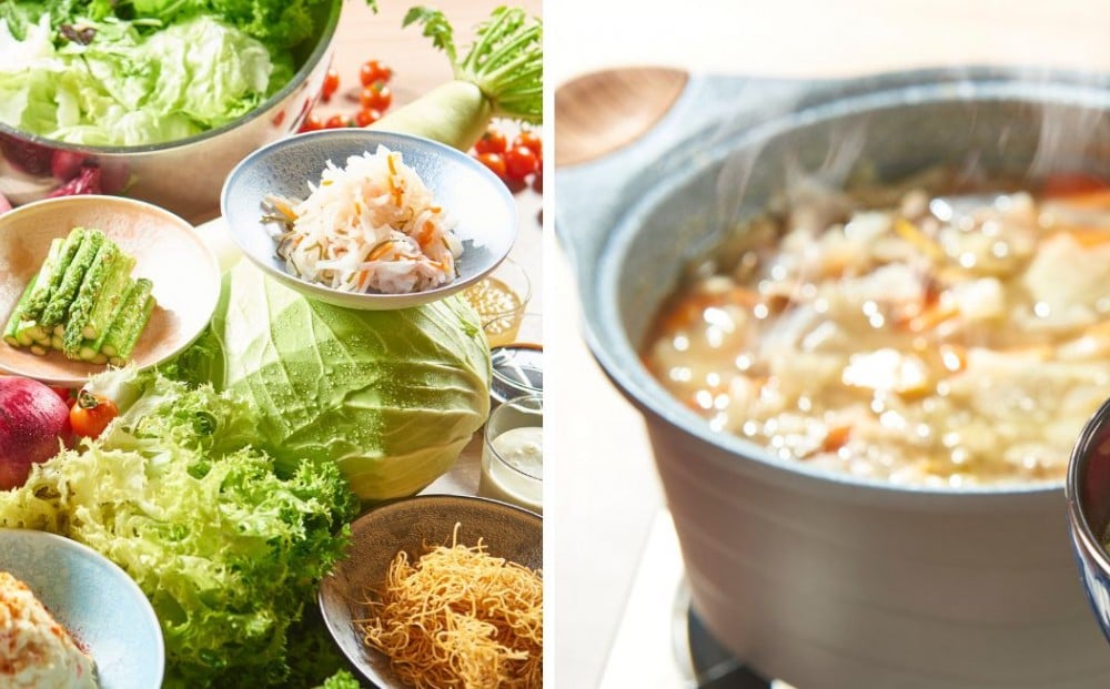 野菜たっぷりのサイドメニューと人気の具だくさん豚汁