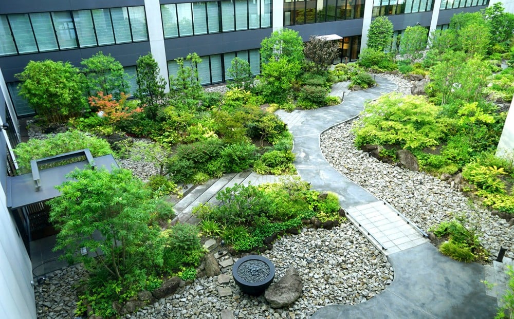 四季の移ろいが感じられる中庭