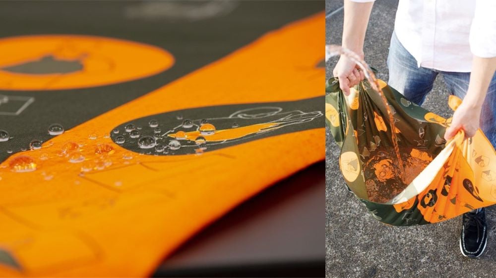 従来よりも水切れ性能がUP。水も運べる撥水加工。