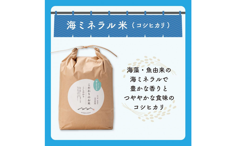 北本農場のお米令和8年度産コシヒカリ精米5kg有機肥料（海ミネラル肥料）で育てたお米
