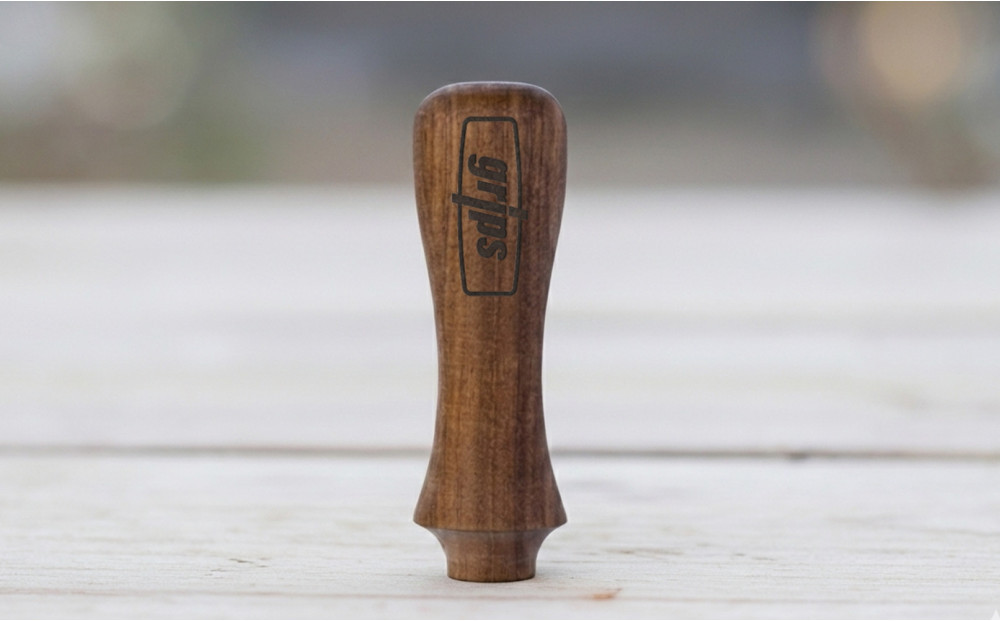 ビニール傘&nbsp;木製ハンドル&nbsp;持ち手部分&nbsp;組み立てキット&nbsp;グリップス&nbsp;Bタイプ：エッジ&nbsp;ロゴ（Grips）有り