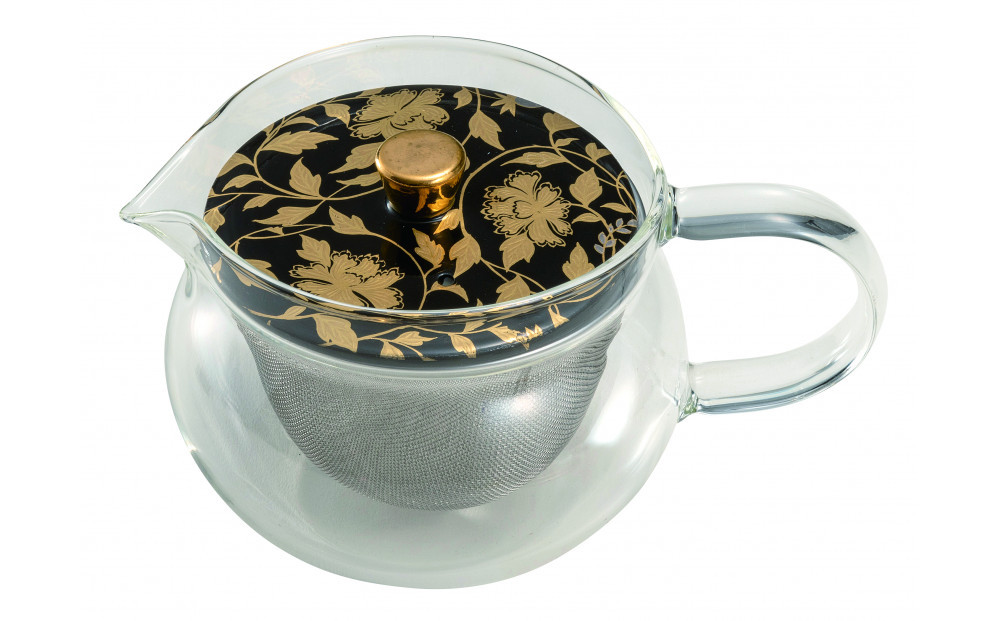 九谷焼&nbsp;九谷和ポットNAGOMI&nbsp;POT・金襴手　黒