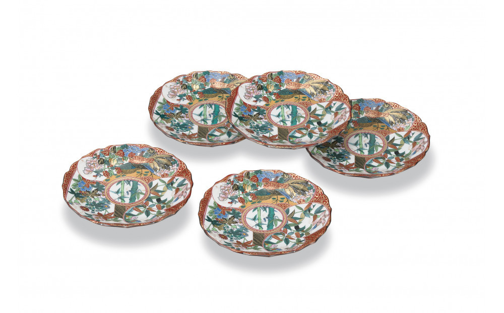 4.5号皿揃　庄三風&nbsp;民芸品&nbsp;工芸品&nbsp;雑貨&nbsp;食器&nbsp;丸皿&nbsp;お皿&nbsp;プレート&nbsp;キッチン雑貨&nbsp;キッチン用品