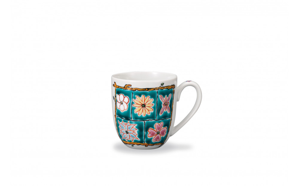 マグカップ&nbsp;フラワーBOX&nbsp;グリーン&nbsp;岩田玲子&nbsp;民芸品&nbsp;工芸品&nbsp;雑貨&nbsp;キッチン雑貨&nbsp;キッチン用品&nbsp;食器&nbsp;コップ&nbsp;花