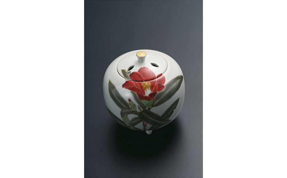 4号香炉　椿文　山田義明&nbsp;民芸品&nbsp;工芸品&nbsp;雑貨&nbsp;日用品&nbsp;インテリア&nbsp;香り&nbsp;小物