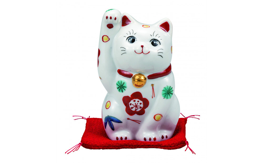 九谷焼　3.5号招き猫　松竹梅（布団付）&nbsp;a05