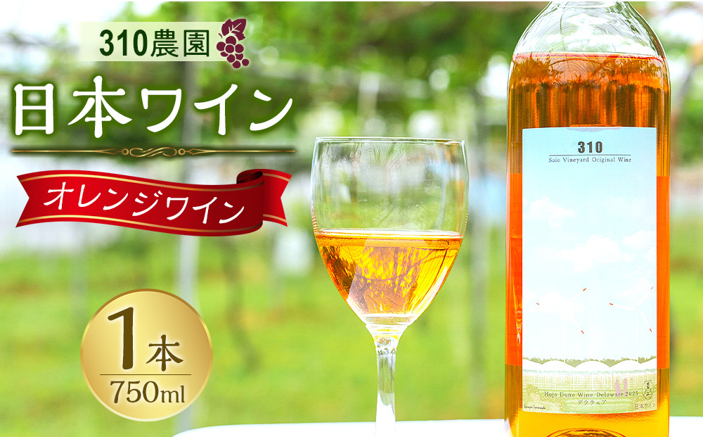 ３１０農園・日本ワイン（デラウエア/オレンジワイン）750ml&nbsp;ワイン&nbsp;酒&nbsp;お酒&nbsp;国産&nbsp;オレンジワイン&nbsp;2025年&nbsp;ぶどう&nbsp;ブドウ&nbsp;葡萄&nbsp;鳥取県&nbsp;北栄町&nbsp;おすすめ&nbsp;人気