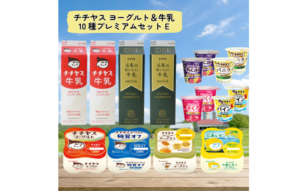 チチヤス&nbsp;ヨーグルト＆牛乳&nbsp;10種プレミアムセット&nbsp;E