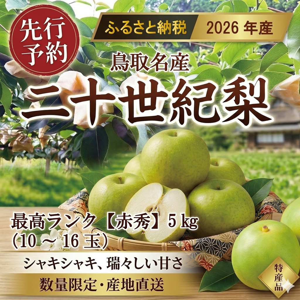 東商果樹園&nbsp;二十世紀梨(赤秀)5kg&nbsp;【鳥取県&nbsp;境港市】