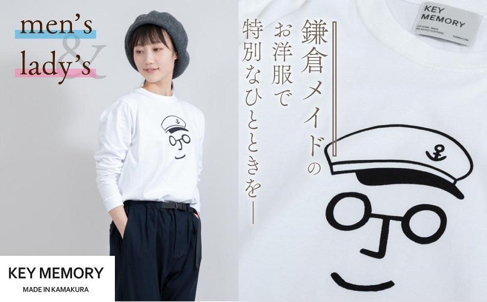 《0》【KEYMEMORY　鎌倉】セーラー帽イラストロングTシャツ　WHITE