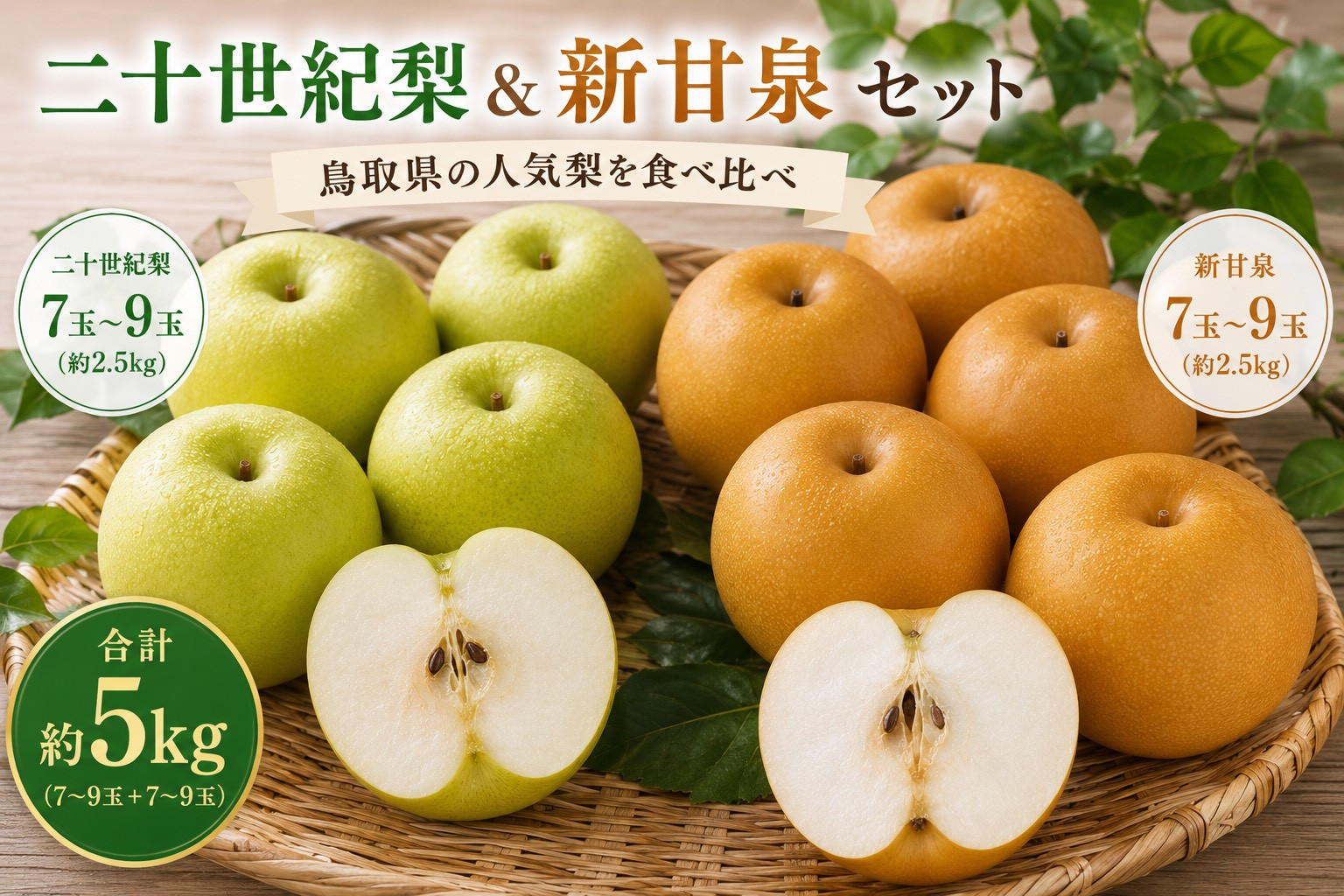 【食べ比べセット】鳥取県産&nbsp;二十世紀梨&nbsp;新甘泉&nbsp;約5キロ【鳥取県&nbsp;境港市】