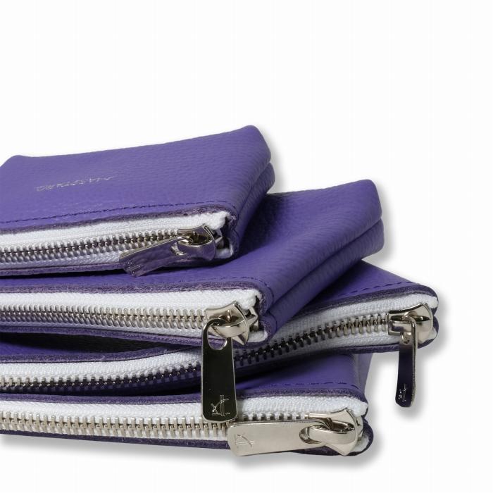 MASSTARD&nbsp;-MINIMAL&nbsp;LEATHER&nbsp;POUCH&nbsp;MEDIUM-&nbsp;PURPLE【ポイント交換専用】