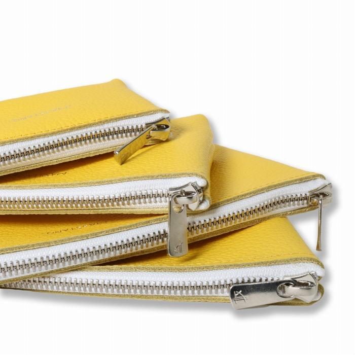 MASSTARD&nbsp;-MINIMAL&nbsp;LEATHER&nbsp;POUCH&nbsp;SMALL-&nbsp;YELLOW【ポイント交換専用】