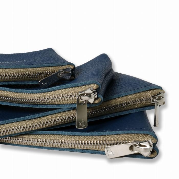 MASSTARD&nbsp;-MINIMAL&nbsp;LEATHER&nbsp;POUCH&nbsp;SMALL-NAVY【ポイント交換専用】