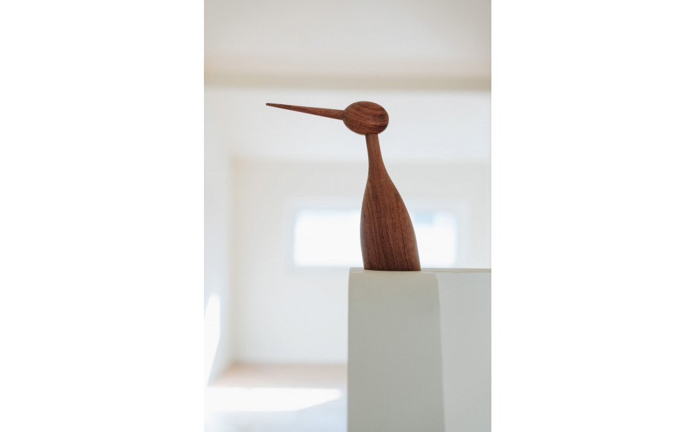 【Bubinga（ブビンガ）：あか茶】【銘木再生】幸運を運ぶ木製オブジェliving_bird&nbsp;鶴