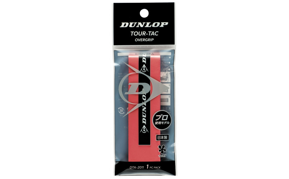 ダンロップ　テニス　グリップ　TOUR-TAC　5枚セット　＜カラー：レッド＞
