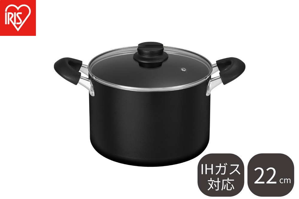 ダイヤモンドコート両手なべ２２ｃｍ&nbsp;&nbsp;DCS-P22&nbsp;ブラック