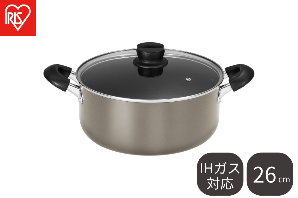 ダイヤモンドコート両手なべ２６ｃｍ&nbsp;&nbsp;DCS-P26&nbsp;メタリックグレージュ