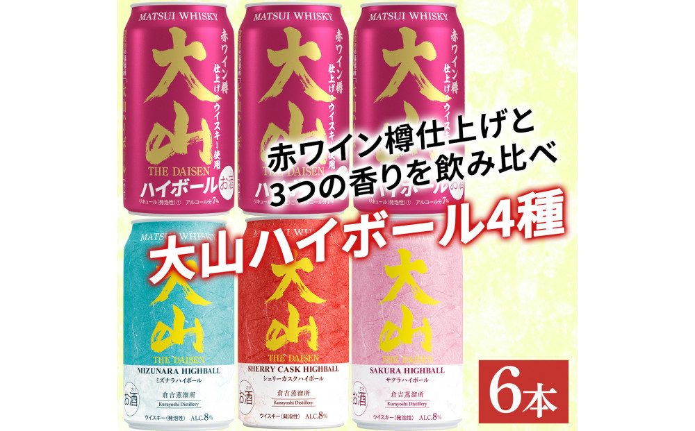 マツイウイスキー&nbsp;鳥取・大山ハイボールセレクション&nbsp;350ml&nbsp;×6本セット