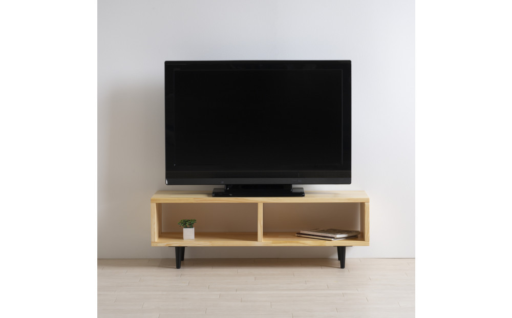 天然木のシンプルな「木製テレビボード90」　