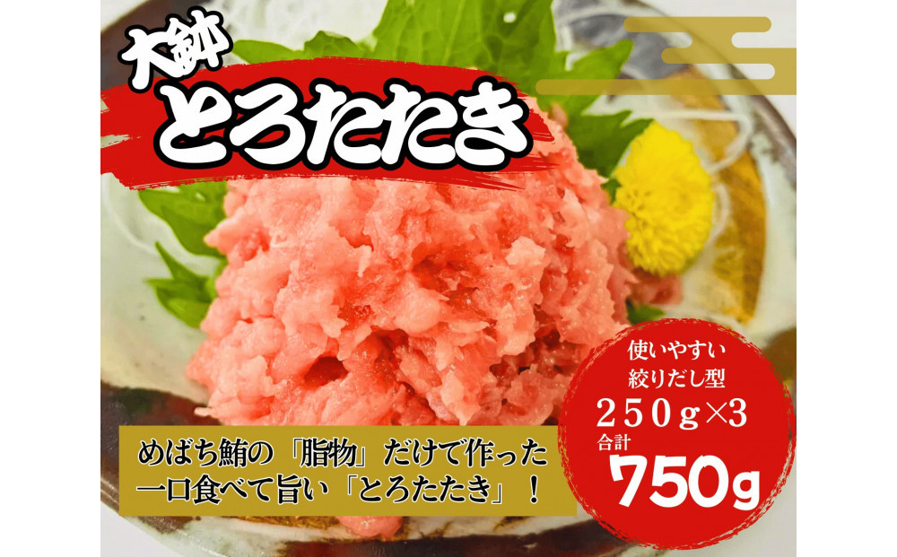 大鉢とろたたき（ねぎとろ）750g　静岡市&nbsp;天然&nbsp;まぐろ&nbsp;トロ&nbsp;マグロ&nbsp;厳選&nbsp;海生水産&nbsp;海の幸■【配送不可：離島】