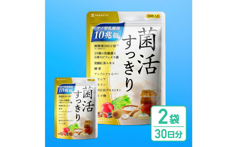 乳酸菌サプリメント&nbsp;2袋&nbsp;ナノ型乳酸菌10兆個&ビフィズス菌配合&nbsp;乳酸菌プレミアム