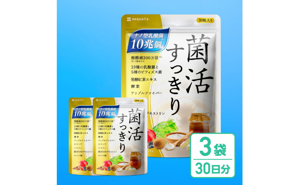 乳酸菌サプリメント&nbsp;3袋&nbsp;ナノ型乳酸菌10兆個&ビフィズス菌配合&nbsp;乳酸菌プレミアム