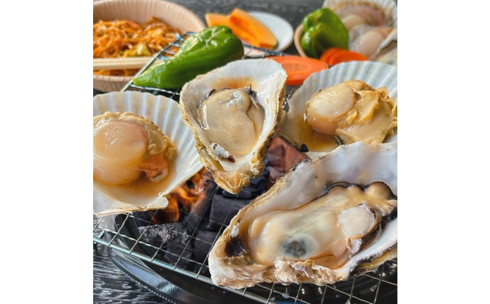 海鮮&nbsp;バーベキュー&nbsp;セット&nbsp;殻付き&nbsp;ほたて&nbsp;牡蠣&nbsp;2種&nbsp;合計約2kg&nbsp;BBQセット