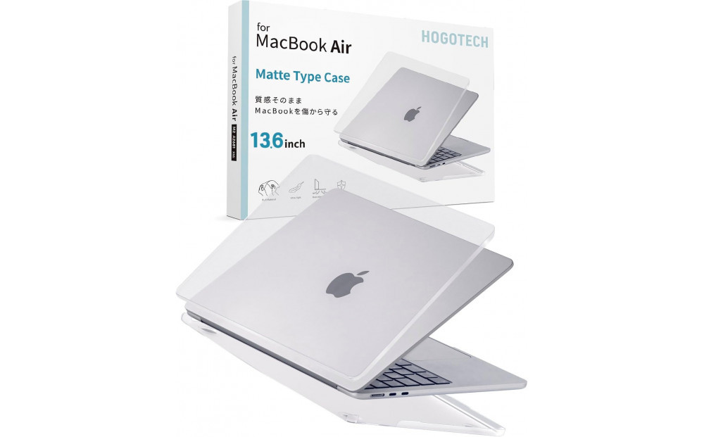 【堺市企画】Macbook&nbsp;カバー&nbsp;Air13inch&nbsp;M2～M5&nbsp;マットクリア&nbsp;HOGOTECH