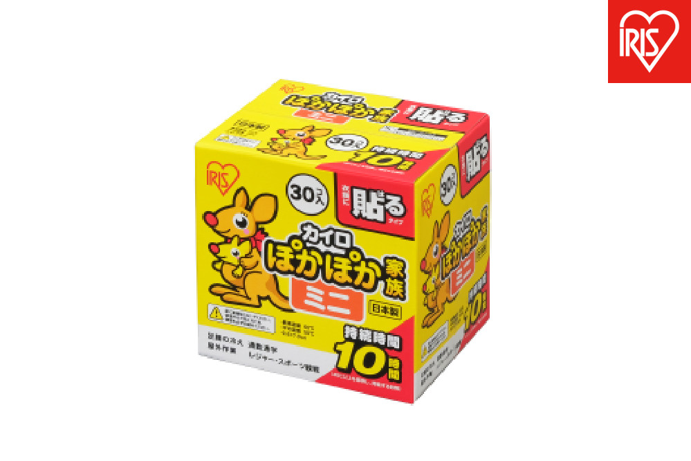 カイロ&nbsp;480枚&nbsp;ぽかぽか家族&nbsp;貼るミニ&nbsp;30枚×16箱&nbsp;PKN-30HM