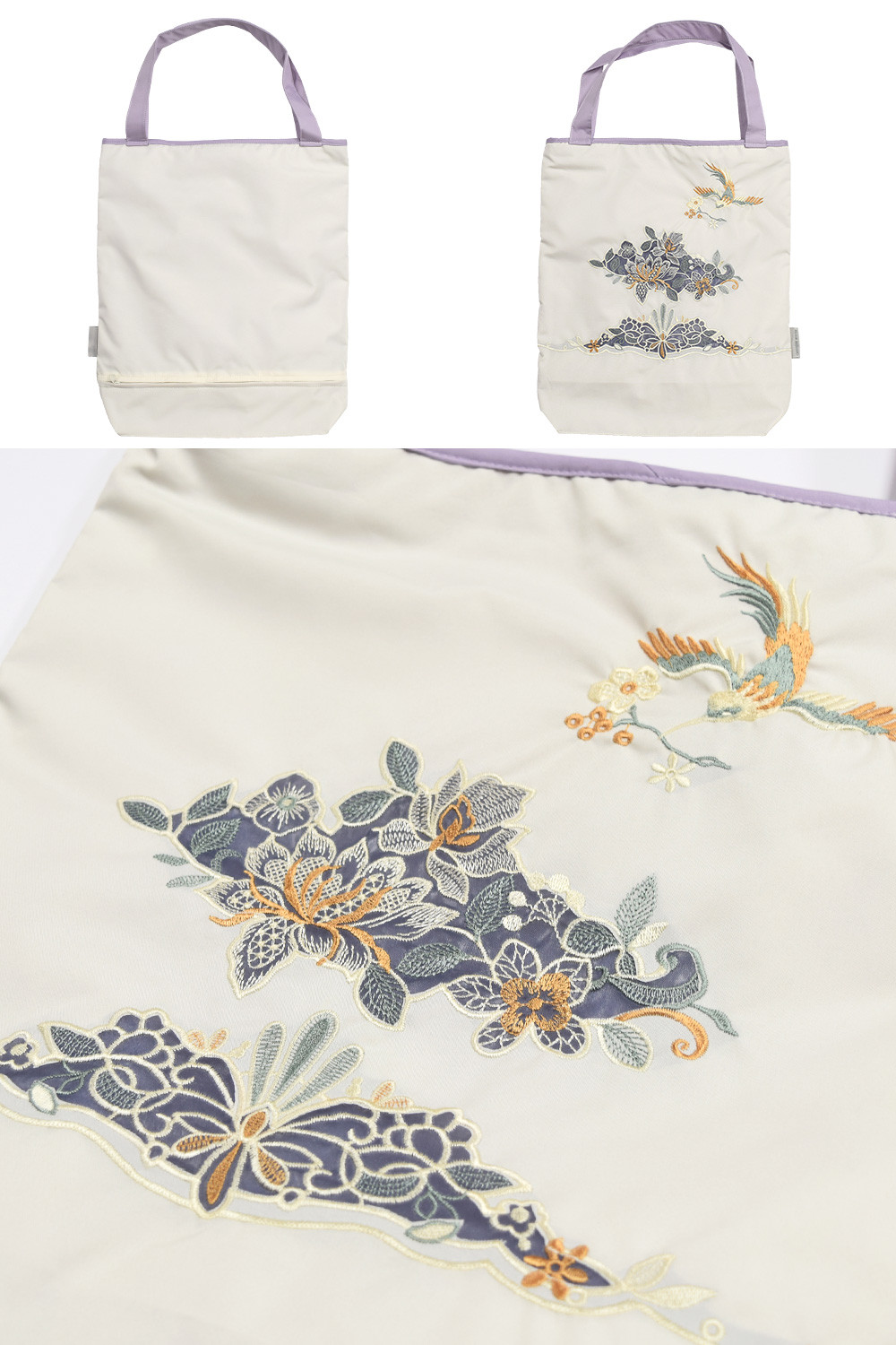 【シノワズリーモダン京都】花鳥オーガンジーカットワーク刺繍&nbsp;防水・撥水トートバッグ&nbsp;ホワイト［&nbsp;京都&nbsp;日傘&nbsp;ブランド&nbsp;防水&nbsp;撥水&nbsp;トート&nbsp;濡れた傘を入れてもOK&nbsp;カットワーク刺繍&nbsp;おしゃれ&nbsp;人気&nbsp;おすすめ&nbsp;レディス&nbsp;女性用&nbsp;ギフト&nbsp;プレゼント&nbsp;お取り寄せ&nbsp;通販&nbsp;送料無料&nbsp;ふるさと納税&nbsp;］