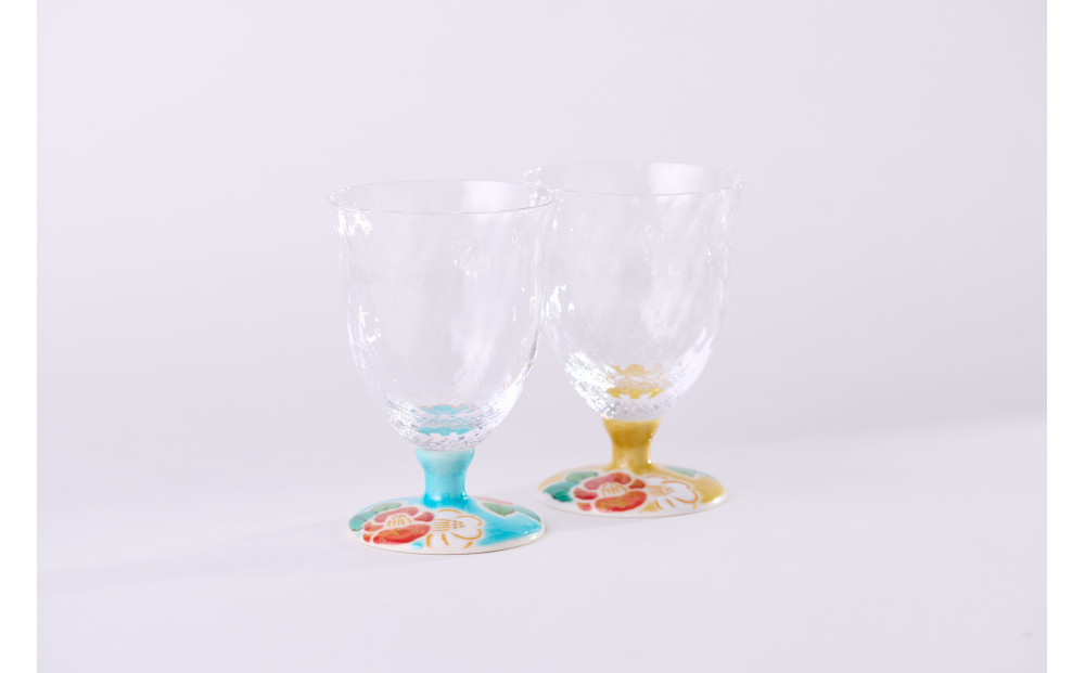 ペアフリーグラス小（格子）山茶花