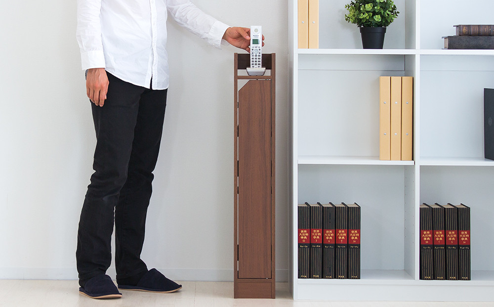 WiFiラック スリム ルーター収納 ブラウン aku100555702