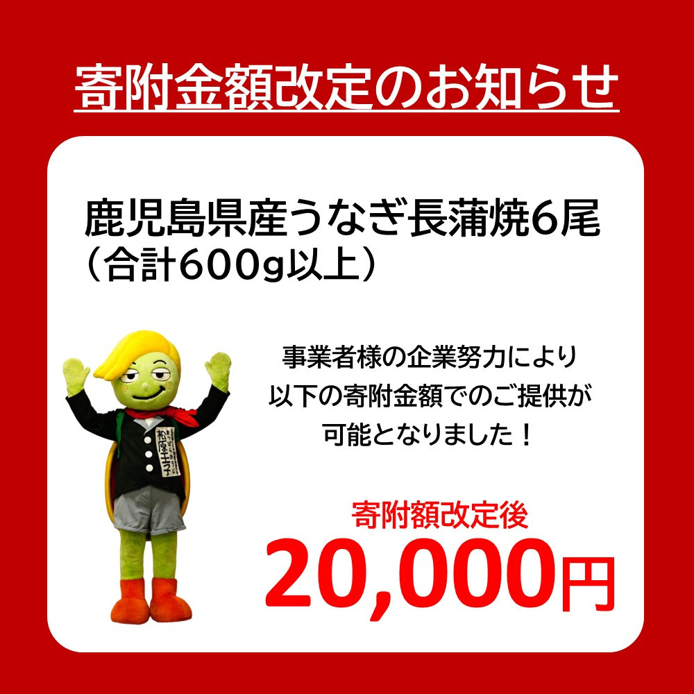 数量限定】鹿児島県産うなぎ長蒲焼6尾 (合計600g以上) うなぎ蒲焼 国産