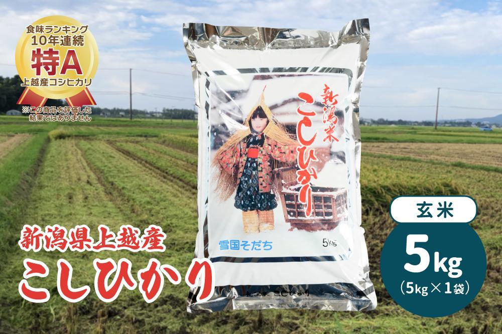令和5年産・新潟県上越産／コシヒカリ 玄米5kg（1袋）｜美味安全野菜栽培士が栽培したお米