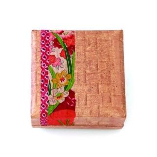 柿渋塗&nbsp;四つ目箱&nbsp;針箱サイズ&nbsp;柿渋布付【TN85】