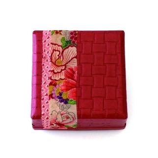 柿渋塗&nbsp;四つ目箱&nbsp;針箱サイズ&nbsp;赤布付【TN86】