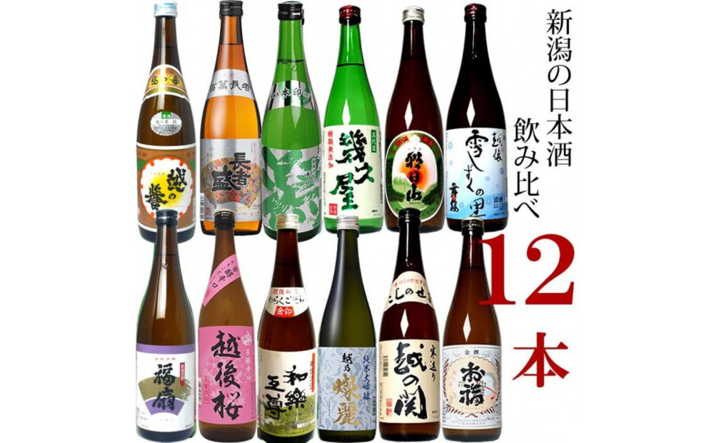 純米大吟醸入り！12種類もたのしめる！新潟地酒セット720ml×12本