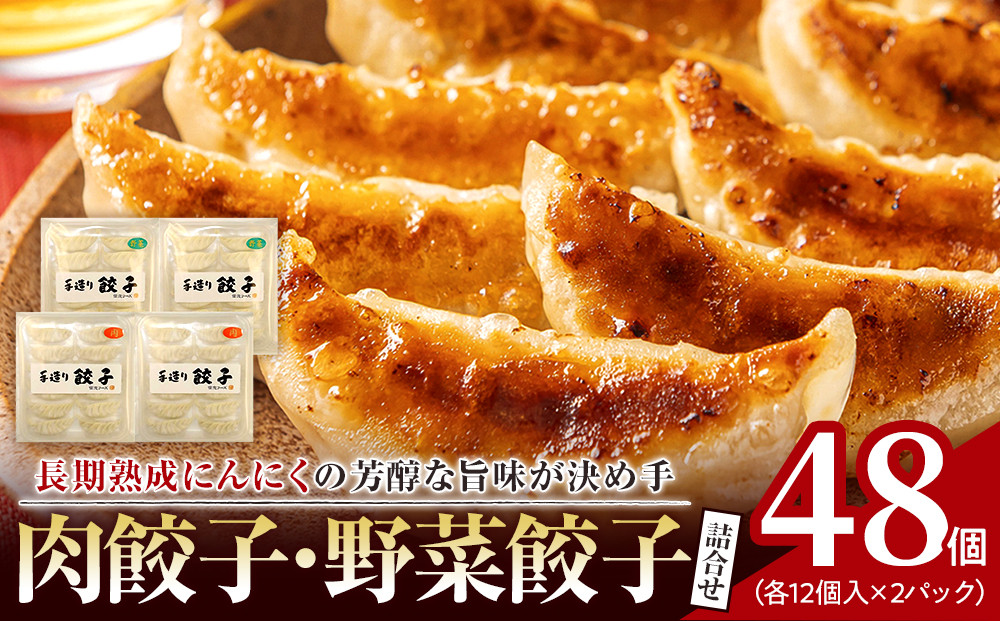 &nbsp;長期熟成にんにくの芳醇な旨味が決め手&nbsp;肉餃子・野菜餃子詰合せ　48個入り&nbsp;（肉餃子・野菜餃子　各12個入×2パック）|&nbsp;餃子&nbsp;肉&nbsp;野菜&nbsp;セット&nbsp;ニンニク&nbsp;おいしい&nbsp;送料無料&nbsp;東京&nbsp;八王子