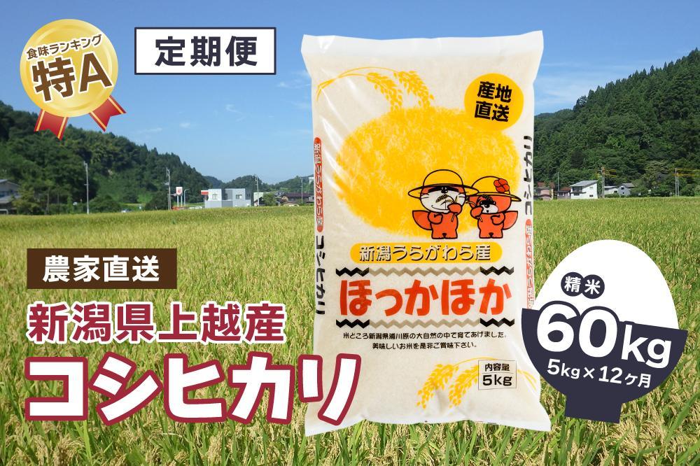 定期便【精米5kg×12か月連続発送】新潟県産コシヒカリ60kg | JTBの