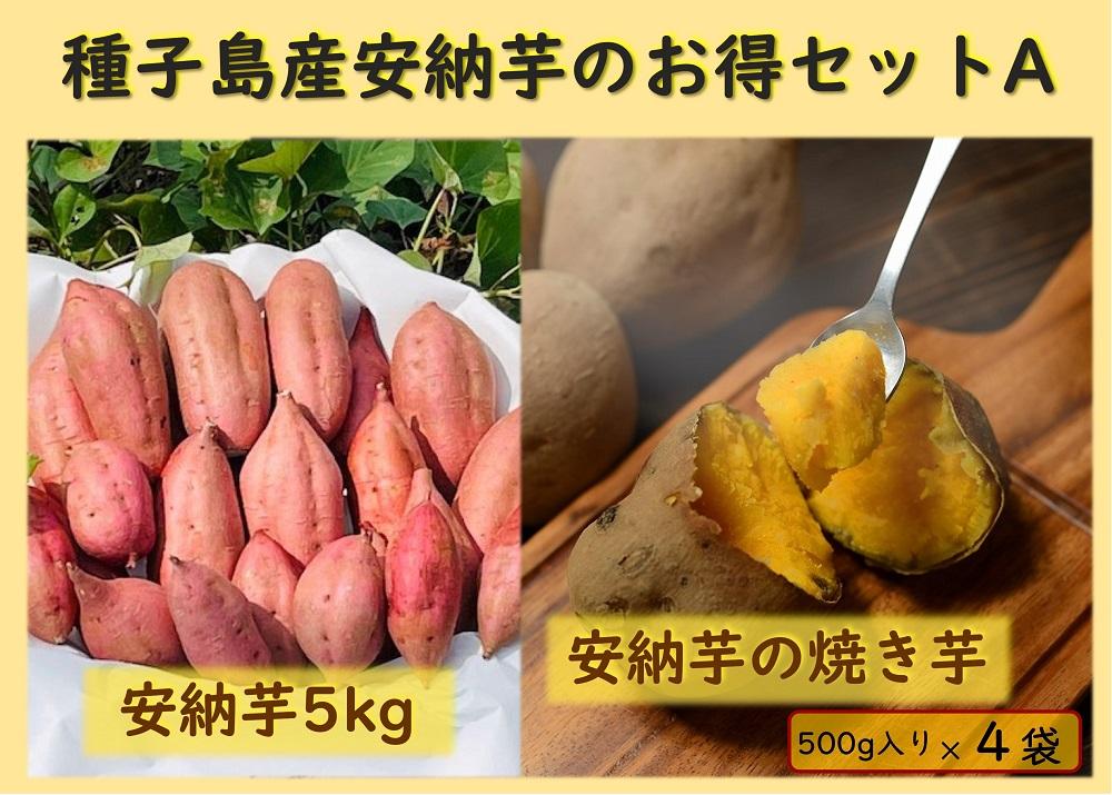 N153 種子島産安納芋のお得セットA（安納芋5kg＋冷凍焼き芋500g×4袋）