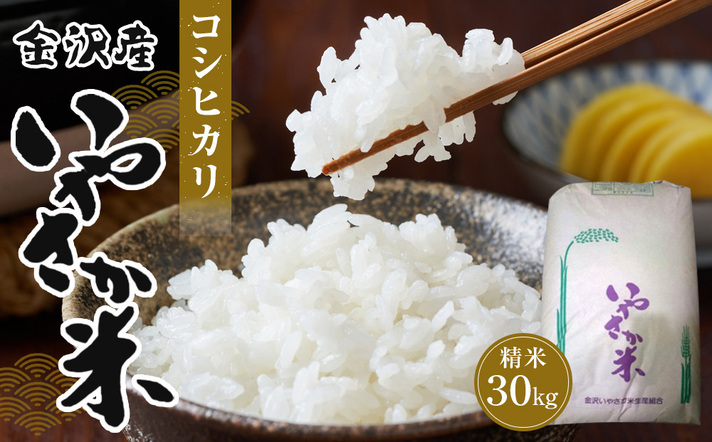 令和7年産 新米 金沢いやさか米 コシヒカリ（精米）30kg  金沢市 加賀百万石 コシヒカリ 玄米 北陸産米 自然栽培 石川県産米 新米 令和米 食味良好 人気 おすすめ 白米 玄米 和食 米農家 ごはん お取り寄せ 通販 送料無料 ふるさと納税