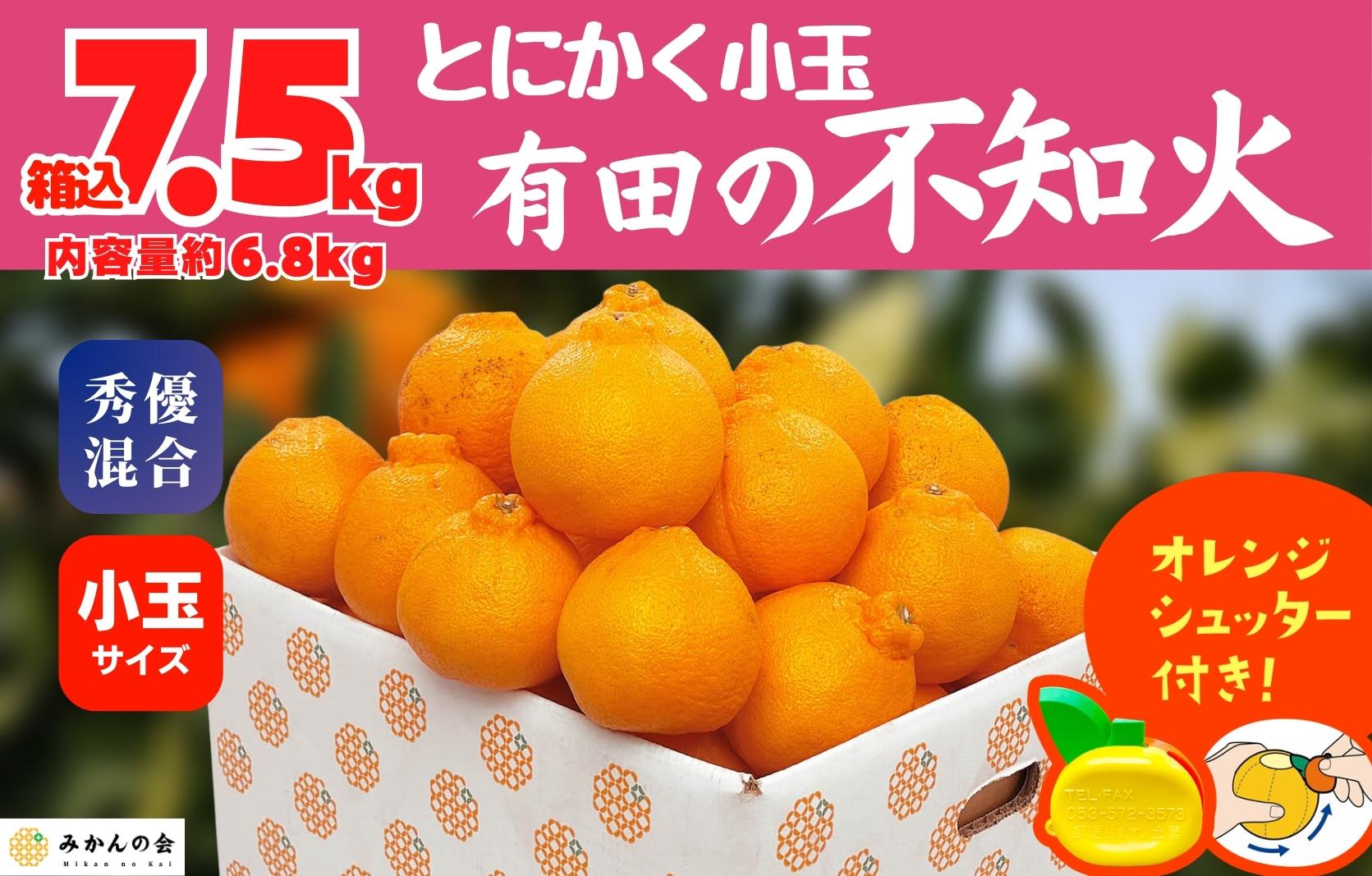 不知火 とにかく 小玉 箱込 7.5kg(内容量約 6.8kg) 秀優品混合 和歌山県産 産地直送 【みかんの会】