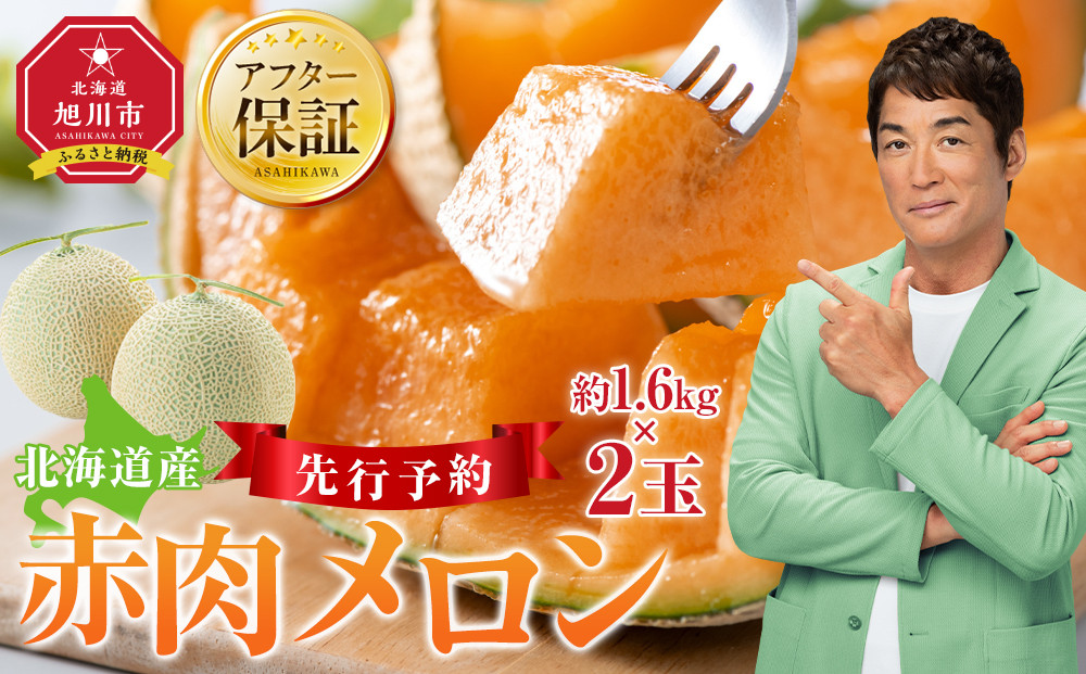 26年発送先行予約】北海道産赤肉メロン約1.6kg×2玉 (2026年7月中旬から