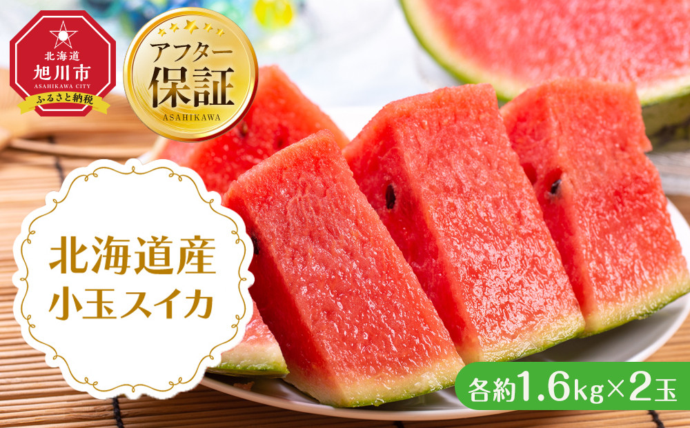【26年発送先行予約】北海道産小玉スイカ約1.6kg×2玉&nbsp;(2026年7月中旬から発送開始予定)_02063