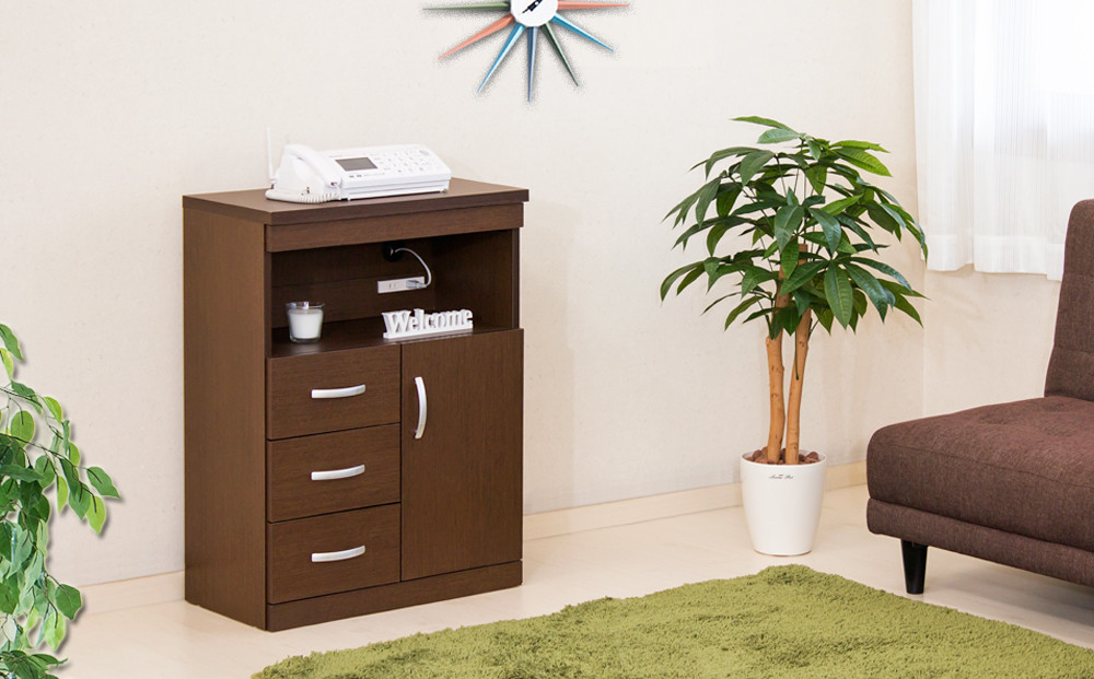 ランスタンドFAX台&nbsp;完成品&nbsp;ダークブラウン&nbsp;sb213269300303