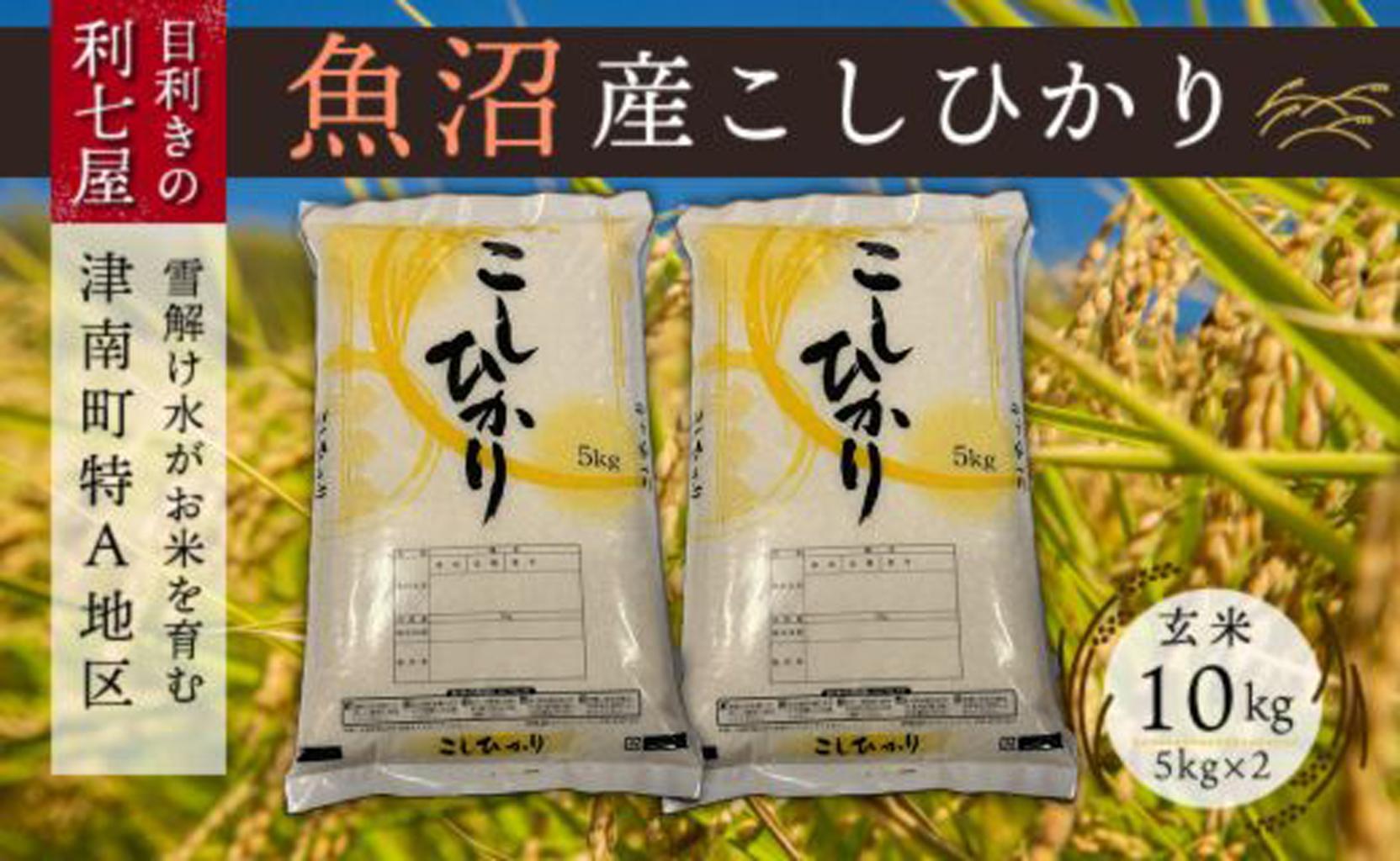 【令和7年産 新米】【魚沼産コシヒカリ 玄米10kg（5kg×2袋）×全6回】雪解け水がお米を育む、津南町特A地区の美味しいお米。【令和7年10月以降発送】