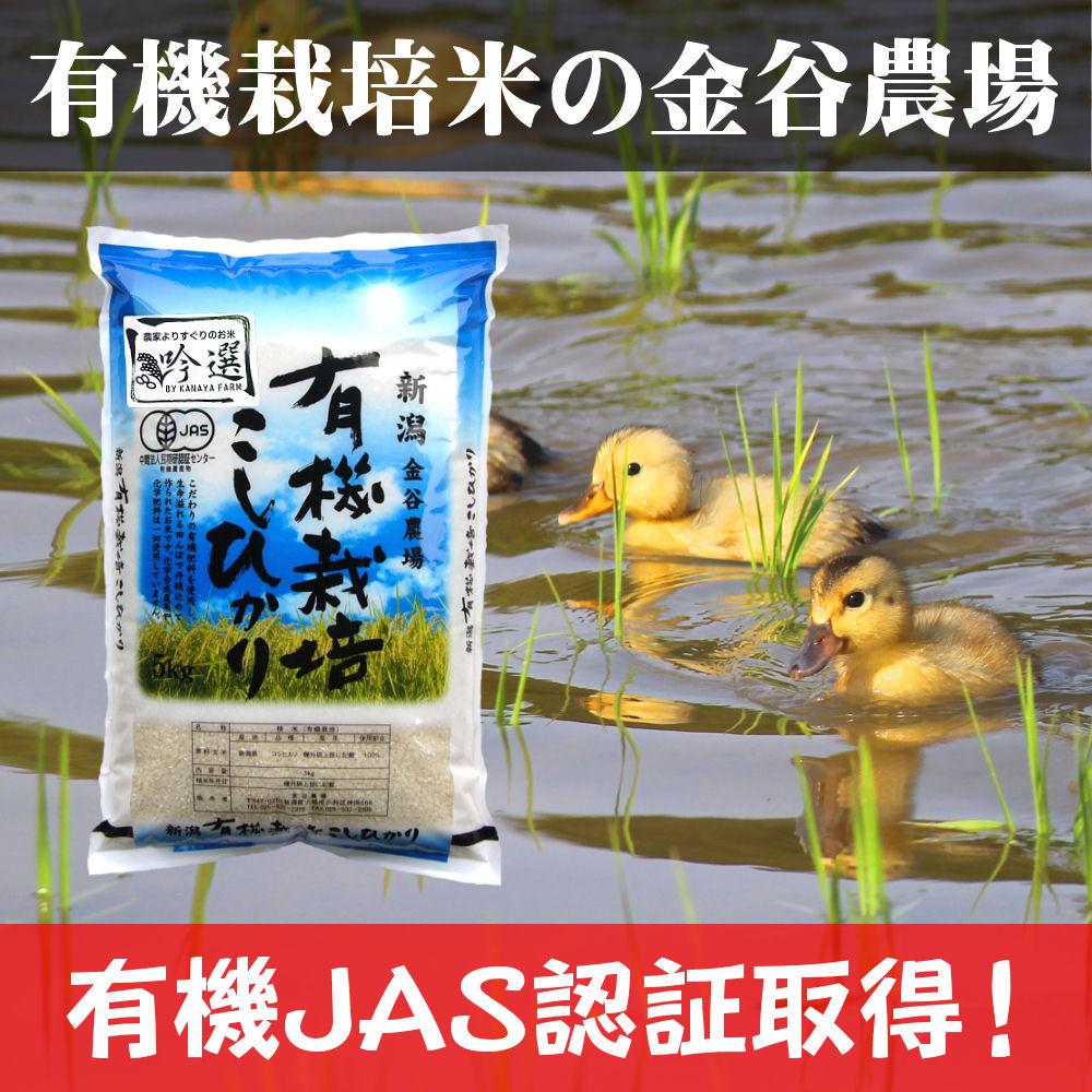 新潟県産ＪＡＳ有機栽培米コシヒカリ　白米５ｋｇ