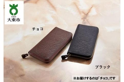 栃木レザー 「硬派な紳士の ラウンド財布 」 チョコ